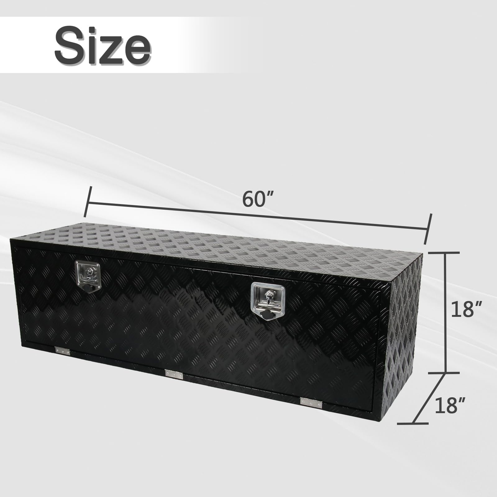 60 Inch Aluminum Heavy Duty Tool Box Truck Underbody Toolbox Underbed Truck Tools ｗ/Lock 60x18x18 Inch
