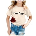 thumbnail image 1 of WEAIXIMIUNG Clothes for Kids 9-10 Girls Children's Spring and Summer Fashion Festival Printed Solid Color Short Sleeve Casual Comfortable T Shirt, 1 of 4