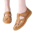 thumbnail image 2 of EKVAHL Women's Closed Toe Fisherman Sandals, Leather Cutout Ankle Strap Non-Slip Wedges, Orthopedic Arch Support Beach Summer Walking Shoes Brown, 2 of 4