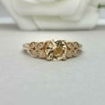 thumbnail image 3 of HeartsAndYou 1ct Round Cut Champagne Moissanite Floral Leaf Engagement Ring for Women 18k Yellow Gold Over Silver, 3 of 9