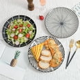 thumbnail image 4 of AHX Dinner Plates Ceramic Plate Set - 10 Inch Large Porcelain Round Plate Sets of 6 - Flat Modern Black Pattern Kitchen Dining Plates, 4 of 9