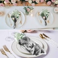 thumbnail image 3 of Grey Cow Cloth Napkins, Weeping Green Leaves Elegant Farmhouse Washable and Reusable Dinner Napkins Set of 8, Table Napkin for Kitchen Party Birthday Wedding Hotel Housewarming 20"x20", 3 of 9