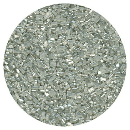 Coarse Sugar Crystals - Pearlized Silver Sugar Crystals - 4 oz - CK Products