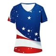 thumbnail image 4 of Youyipin Womens Tops 4Th Of July Shirts For Women American Flag Print 3/4 Sleeve Patriotic Tops Crewneck Blouses Independence Day T-Shirt Graphic Tees For Women, 4 of 4