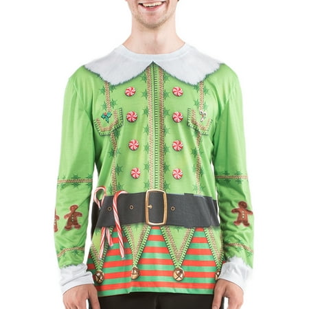 Christmas Elf Men's Long Sleeve Tee Shirt (Best Long Term Etf)