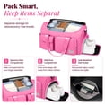 thumbnail image 6 of DAKIMOE Travel Duffle Bag for Women Large Weekender Bags Carry on Gym Duffel Bag with Wet Pocket/Shoe Compartment Waterproof Overnight Tote for Plane Hospital Sports Yoga Business Trips, Peach Red, 6 of 11