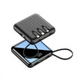 thumbnail image 4 of Mini Power Bank, 20000mAh Portable 4 in 1 External Battery Mirror Charger, for iOS/Micro/type-c/USB-A, Black, 4 of 10