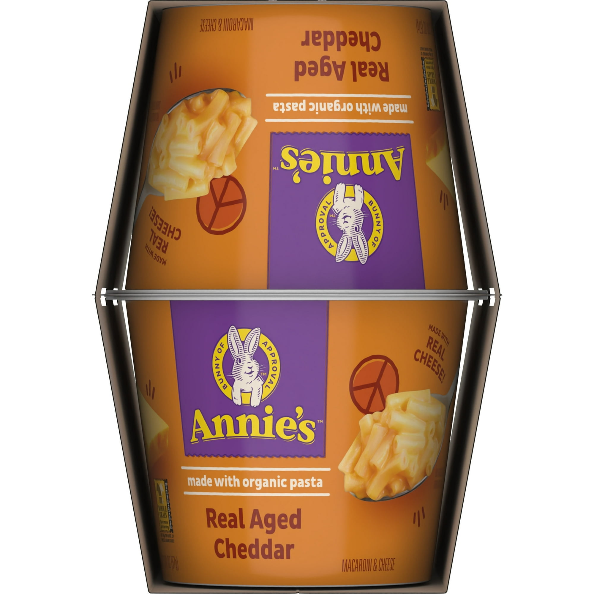 Annie's Real Aged Cheddar Microwave Mac and Cheese with Organic Pasta, 4 Cups, 8.04 oz ( 3 Pack )