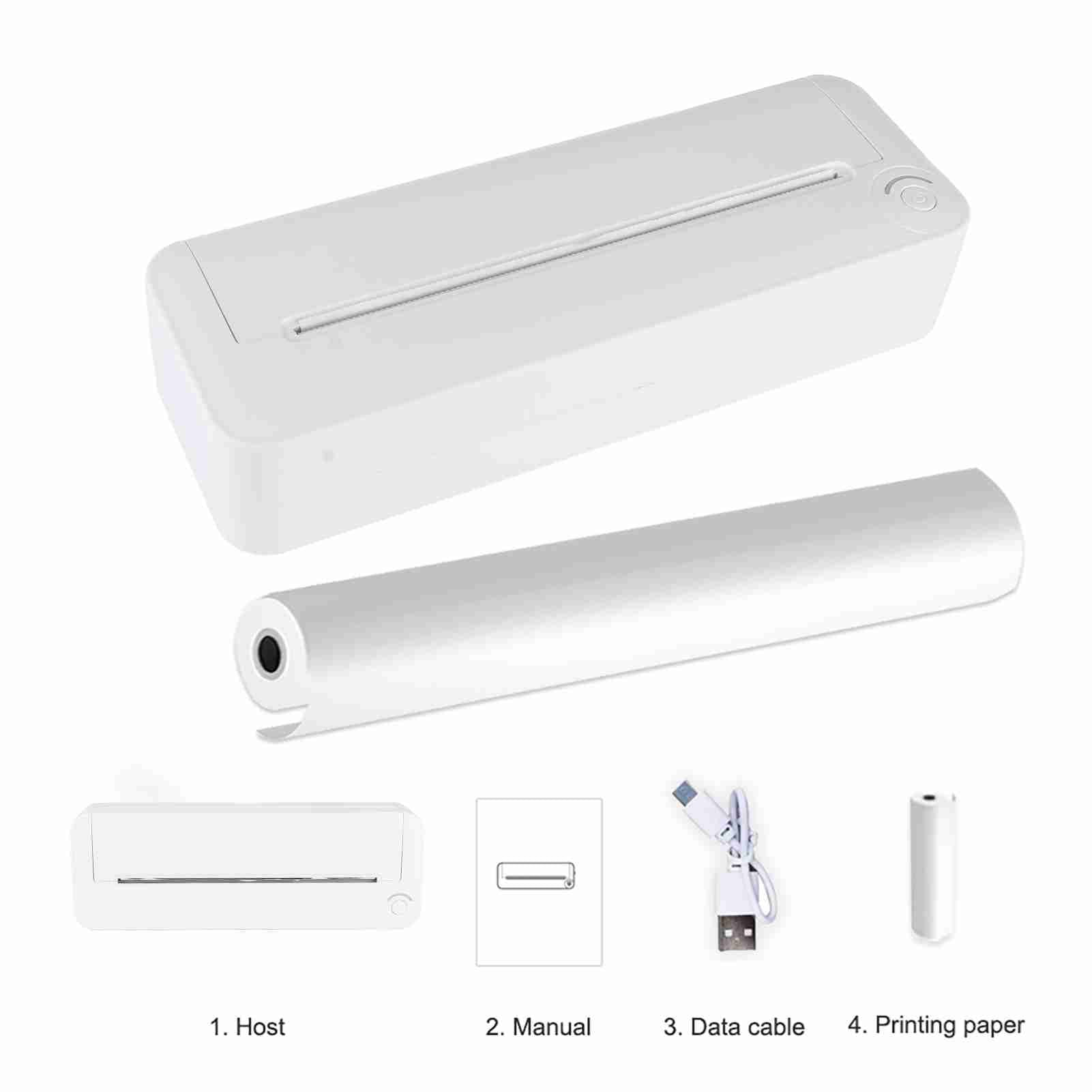 Printing A4 Portable Paper Printer Thermal Printing Wireless BT Connect Compatible With IOS And Mobile Photo Printer Support 210mm Wide For Outdoor Travel Home Office