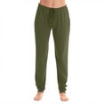 thumbnail image 3 of Trgacdwlo Womens Pajama Pants Baggy Joggers Women's Pajama Bottoms with Pocket Elastic Waist Drawstring Loungwear Womens Sleep Pants Green M, 3 of 6