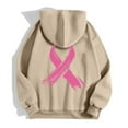 thumbnail image 6 of Womens Hoodies Ribbed Pullover Hoodie Streetwear Gym Women's Zip Up Hoodie Pullover Cancer Awareness Month Long Sleeve Pocket Drawstring Casual Sweatshirt For Everyday Wear, 6 of 6