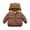 Coffee, variant on ANINEO Toddler Kids Baby Boys Girls Winter Warm Solid Coats Ears Fleece Hooded Padded Outwear