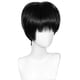 thumbnail image 1 of Peluca corta negra para cosplay con flequillo recto, 20 cm, resistente al calor, 1 of 3