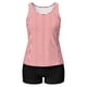thumbnail image 5 of Traje de baño conservador de dos piezas para mujer, tankini, con sujetador acolchado, sin mangas, cuello redondo, estampado informal, traje de baño de dos piezas para mujer, trajes de baño tankini par, 5 of 9