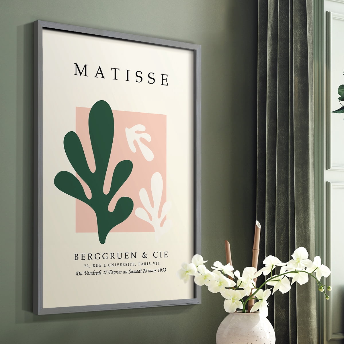 Matisse CCCLI in Gray Solid Wood 16 x 20 Framed Print