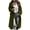 D, variant on Women's Autumn Winter Outerwear Long Loose Fit Coat Notched Lapel Button Front Flap Pockets