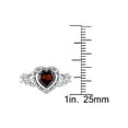thumbnail image 4 of Gem & Harmony Garnet Heart Ring 1.50 Carats (Ctw) in Sterling Silver for Women, 4 of 5