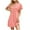 Pink, variant on Summer Dresses for Women V-Neck Short Sleeve Sundresses Solid Color Casual Beach Everyday Vacation T-Shirt Loose Dress