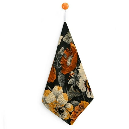 

Autua Bee Flower Pattern Reusable Hand Towels - Ultra-Fine Fiber Kitchen Towels 11.8x11.8in (30*30cm) Pack of 1 4pcs