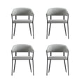 thumbnail image 1 of Belle Stone Grey Textured Leatherette Dining Chair with Metal Legs - Set of 4, 1 of 8