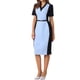 thumbnail image 4 of Vestido de tubo para mujer INSPIRE CHIC para el Día de la Madre, vestido de lápiz de color contrastante, L azul claro, 4 of 5
