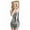 Grey, variant on Women's Club Dress Faux Leather Strapless Mini Dress Slim Sleeveless Night Club Party Bodycon Dress