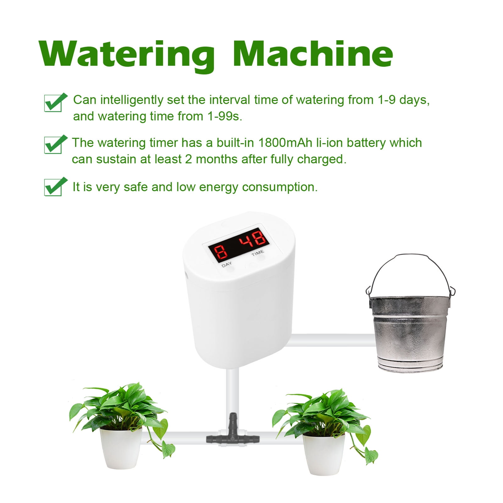 Watering Controller Indoor Plants Drip Irrigation Device Water Pump Timer System 