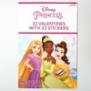 Disney Princess 32ct Valentine's Day Classroom Exchange Cards with Stickers - Paper Magic
