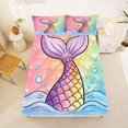 thumbnail image 4 of Manfei Mermaid Princess Tail Bed Sheets, Rainbow Scale Full Size Sheets, Purple Pink, 4 Pieces, 1 Flat Sheet, 1 Fitted Sheet and 2 Pillowcases, 4 of 6