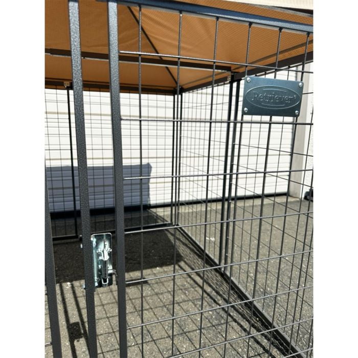 Garden Winds Custom Fit Replacement Canopy Top Cover Compatible with The Retriever 1201551 5’ x 4.5’ x 4.5’ Portable Pet Dog Kennel Playpen - Upgraded Performance RipLock 350 Fabric - Slate Gray