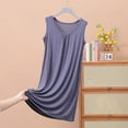 thumbnail image 2 of Women's Summer Sleepshirt Nightgown Comfortable Round Neck Sleeveless Loungewear Casual Home Dress Basic Sleepwear Lightweight Breathable Soft Fabric, 2 of 4