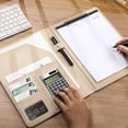 thumbnail image 3 of Musbetu Multifunctional File Folder A4 Document Clipboard Folder with Calculator Pen Slot Card Holder Portfolio Folder with Documents Clip for Business Office, 3 of 7