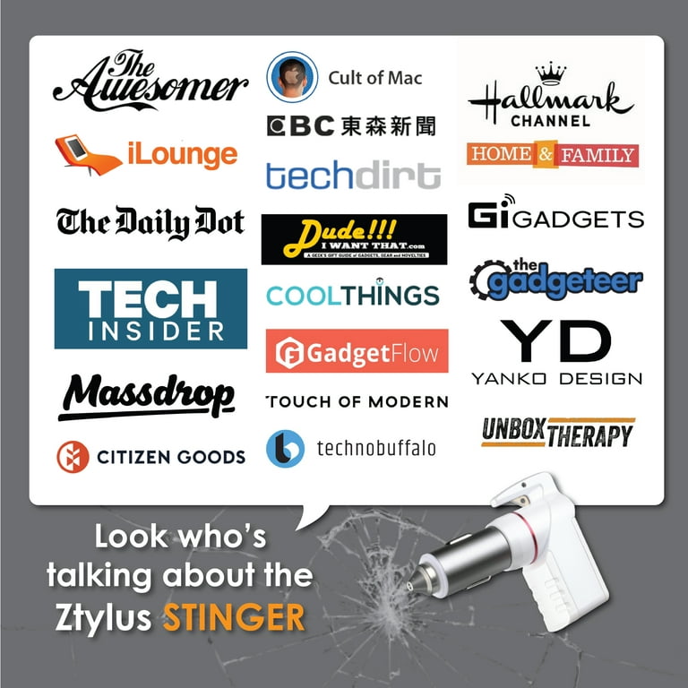 Ztylus Special Design Stinger USB Emergency Escape Tool: Life-Saving Rescue  Car Charger, Spring Loaded Window Breaker Punch, Seat Belt Cutter, Dual