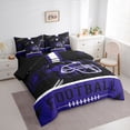 thumbnail image 3 of jejeloiu Football Game Gaming 7-Piece Twin Bedding Sets,Purple Black Helmet Bedding Comforter Set For Ball Lover Reversible, 3 of 8