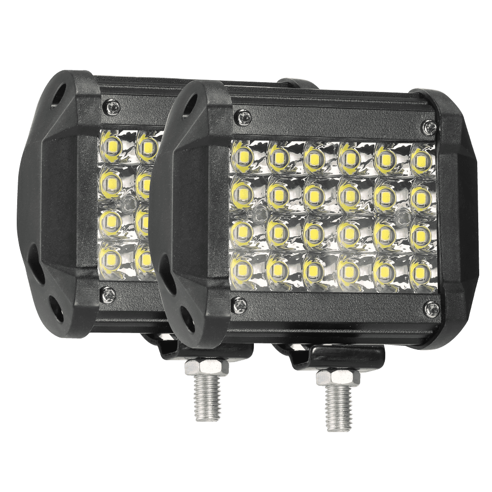 2pcs 4'Inch 12V 672W LED Work Light Bar Flood Pods Driving Off-Road Tractor 4WD