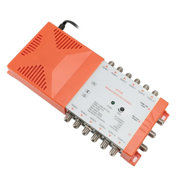 Tv Antenna Amplifier, Adjustable Gain, A112C 4G LTE Low Noise 1 Input 12 Outputs For Connecting Multiple Televisions