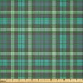 thumbnail image 2 of Ambesonne Plaid Fabric by the Yard Microfiber, Traditional Scotish Tartan, 1 Yard, Almond Green and Dark Seafoam, 2 of 2