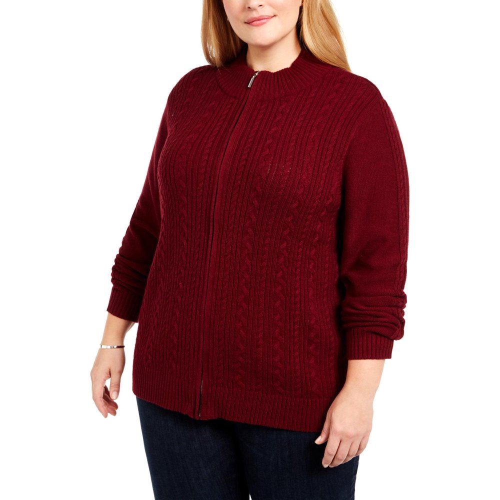 Karen Scott Womens Cotton Zip Neck Sweater Blue Size X Small