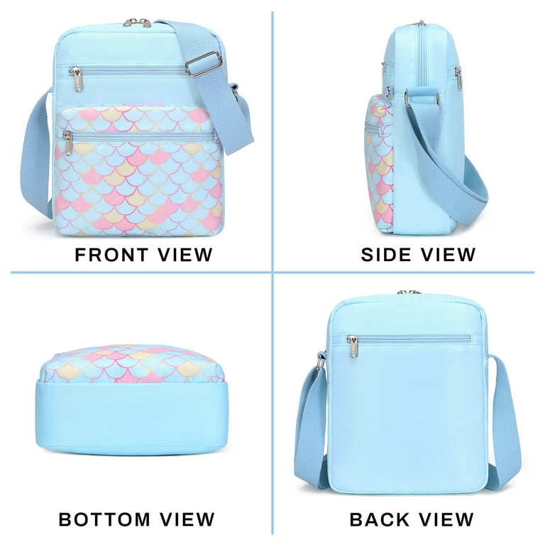 Mygreen Kids Cute Crossbody Fun Pocketbook Lightweight Messenger Bag for Tween Girls Mermaid Pattern Blue Walmart