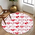 thumbnail image 2 of Large Round Rug 8Ft Washable Non-Slip, Valentine's Day Circle Area Rugs for Living Room Bedroom, Valentines Red Love Heart Romantic Indoor Floor Mats Carpet Runner for Home Decor, 2 of 8