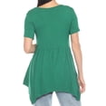 thumbnail image 3 of White Mark Short Sleeve Shirred Front Knit Tunic Top with Pockets, Women's, S-XL, 3 of 6