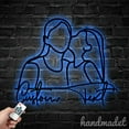 thumbnail image 3 of Handmadetneonsign Custom Daughter Kissing Mom Metal Wall Art LED Light, Daughter Mother Metal Sign, 3 of 5
