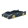 thumbnail image 6 of Twin Size Floor Bed Frame Race Car Decorative Wheels ( Boys and Girls), Dark Blue Yellow, 6 of 9
