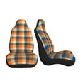 thumbnail image 3 of Sikiie Warm Orange Plaid Car Seat Covers 2PCs Front Car Seat Covers Universal fit for Most Cars SUVs and Trucks-2 PCS, 3 of 9