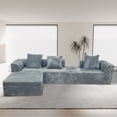 thumbnail image 3 of Leumius 118" Modular Sectional Sofa,Cloud L-Shape Sofa Couch with Deep Seat,Modern Modular Sectional Couch with Left Facing Chaise,Upholstered Boneless Couches for Living Room Bedroom,Light Gray, 3 of 11