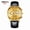 2309 Gold Shell Gold Surface Black Belt, variant on Butterfly snap button solid steel belt men's waterproof coated glass luminous three-eye 6-pin quartz watch