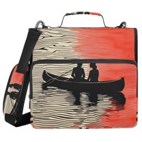FORMRS Zipper Binder with Shoulder Strap 1.5-inch Ring 500 Sheet Capacity File Bag, Illusionary Boat