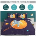 thumbnail image 5 of 3 Pcs Soft Bedding Set, Includes 1 Duvet Cover with Zipper And 2 Pillow,Shams Cartoon Space Astronaut Twin(86"x70"), 5 of 8