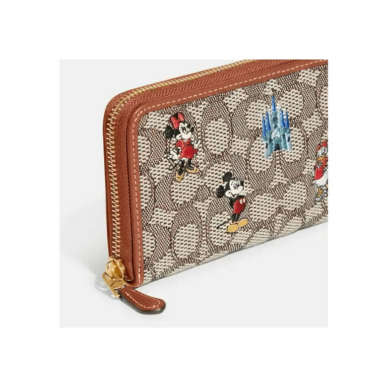 Disney X Coach Small Zip Around Wallet With Mickey Mouse And