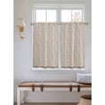 thumbnail image 2 of Beige Pink Floral Bathroom Window Curtain, Spring Flowers Light Filtering Coffee Kitchen Curtains, Bedroom Living Room Curtains 2 Panel 84"x54", 2 of 6